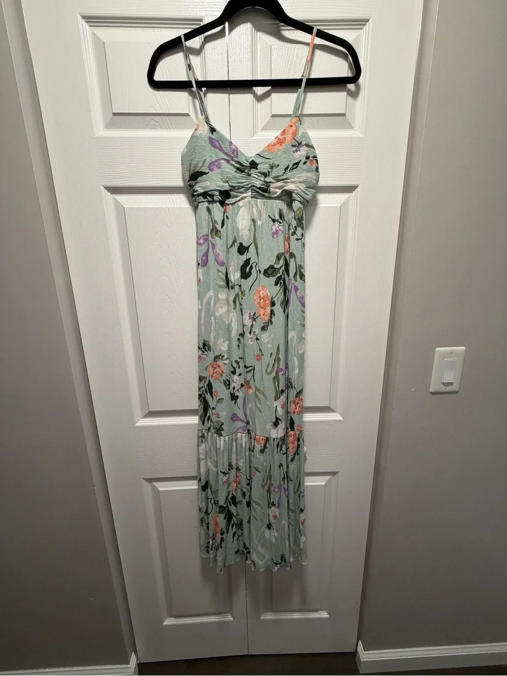 Abercrombie & Fitch Mint Green Floral Maxi Dress